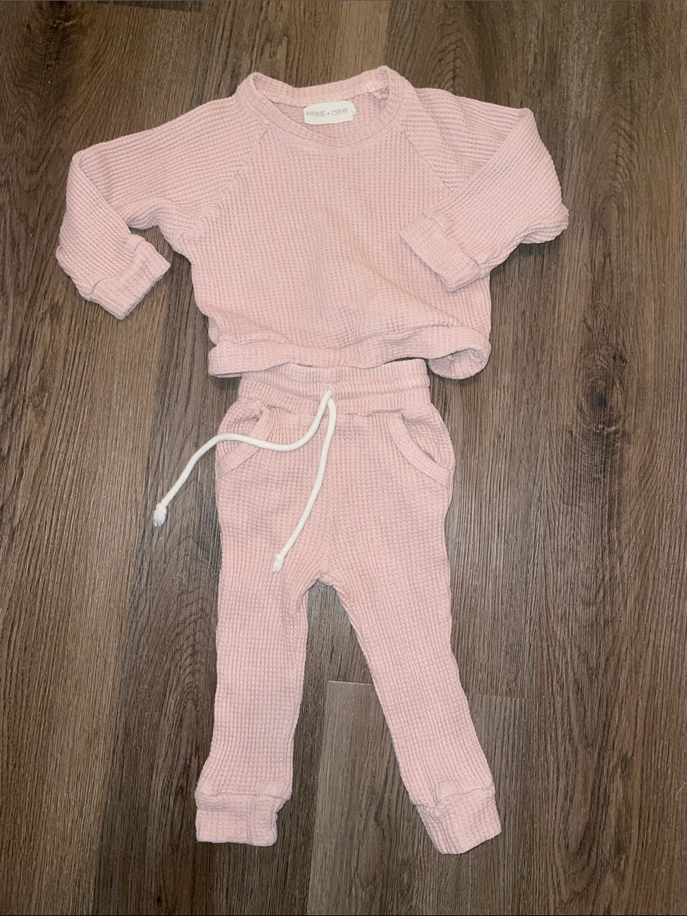 Winnie + Crew Waffle Knit Thermal Set, 12-18 months